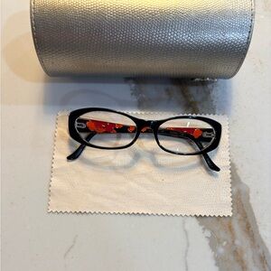 Judith Leiber Black and Red prescription Glasses
